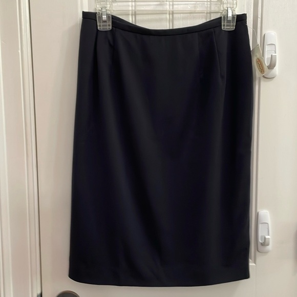 TALBOTS wool blend navy pencil skirt.  8 - Picture 1 of 8
